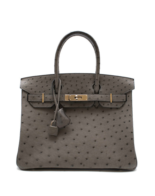 HERMES - BIRKIN 30 ETAIN OSTRICH  PHW