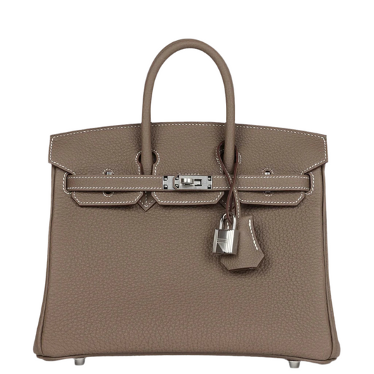 HERMES - BIRKIN 25 ETOUPE TOGO WITH PALLADIUM HARDWARE