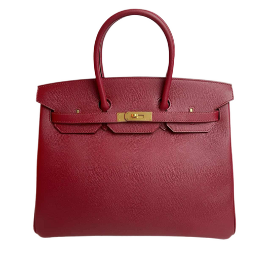 HERMES - BIRKIN 35 ROUGE GRENAT EPSOM GOLD HARDWARE