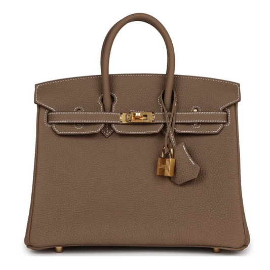 HERMES - BIRKIN 25 ETOUPE TOGO GOLD HARDWARE