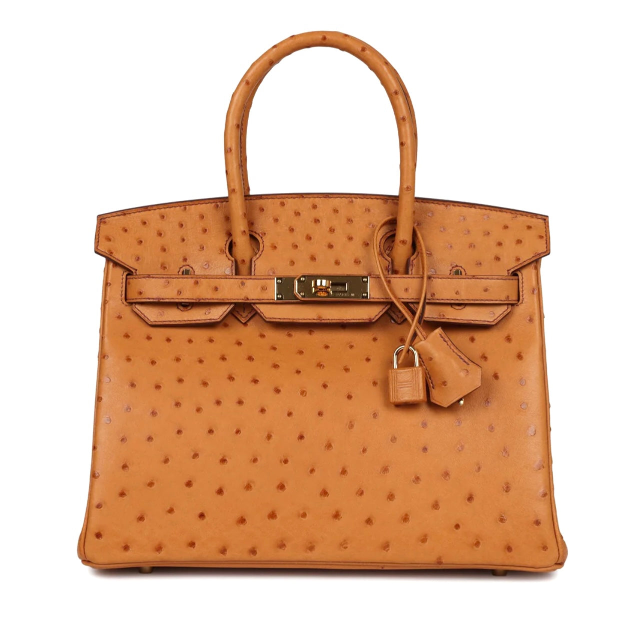 HERMES - BIRKIN 30 OSTRICH GOLD PHW