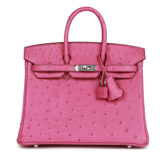 HERMES - BIRKIN 25 OSTRICH FUCHSIA PHW