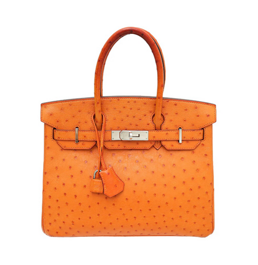 HERMES - BIRKIN 30 OSTRICH ORANGE PHW