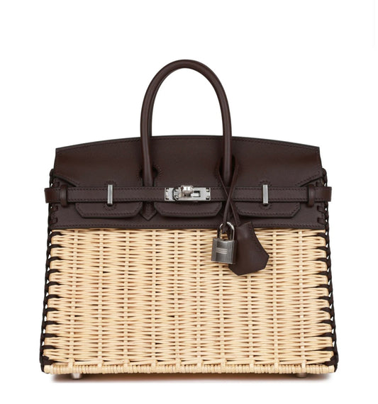 HERMES - PICNIC BIRKIN 25 ROUGE SELLIER SWIFT PALLADIUM HARDWARE