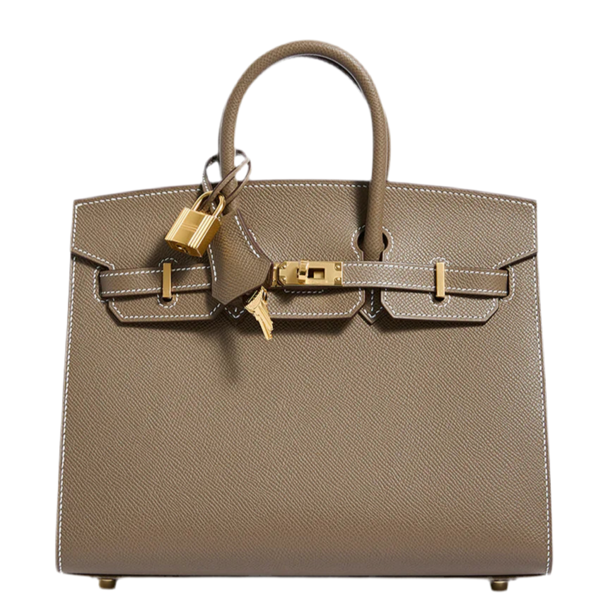 HERMES - BIRKIN 25 EPSOM ETOUPE SELLIER GOLD HARDWARE