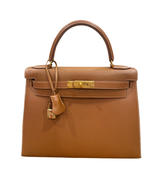 HERMES- KELLY 28 EPSOM SELLIER GOLD ON GOLD GHW