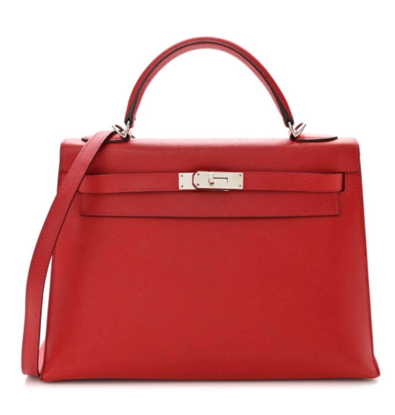 HERMES - KELLY SELLIER 32 ROUGE CASAQUE EPSOM PHW