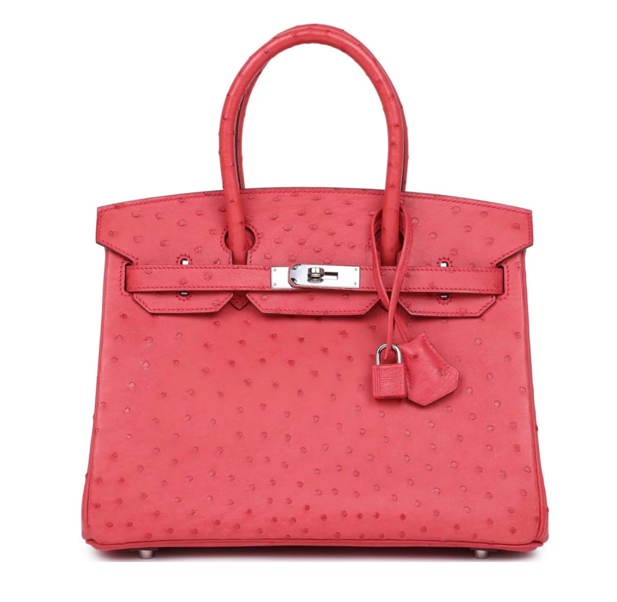 HERMES - BIRKIN 30 OSTRICH BOUGAINVILLEA PHW