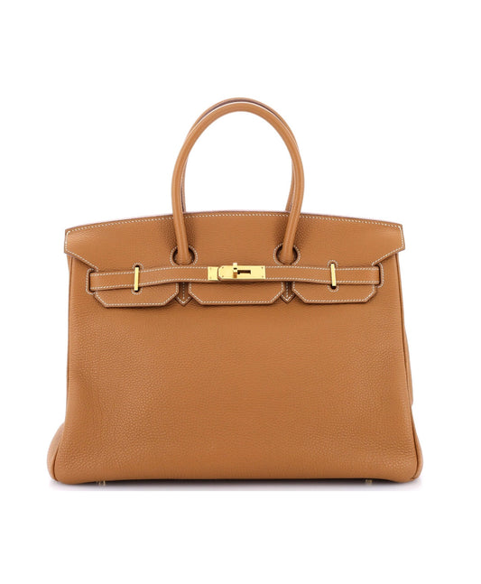 HERMES- BIRKIN 35 GOLD ON GOLD GHW